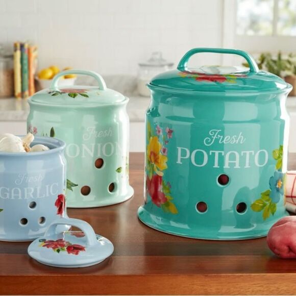 The Pioneer Woman Set of Potato Keeper, Onion Keeper and Garlic Keeper - Picture 2 of 6